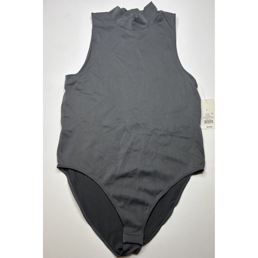 NWT A New Day, Women's Seamless Bodysuit - Gray Size L: Mock Turtle Neck
